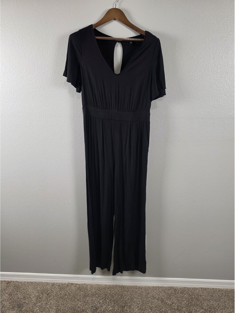 Womens Black TORRID One Piece Jump Suit 00 M 10 Short Sleeve Wide Leg